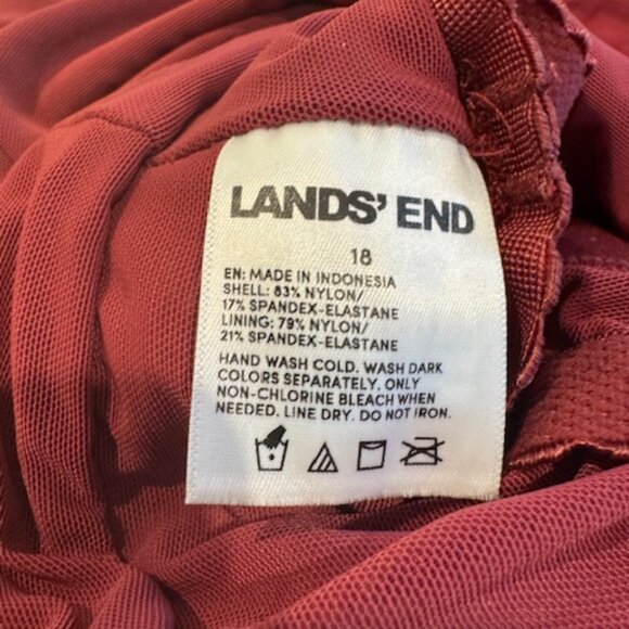 NWT Women's Land's End Smoothing Square Neck Ruched Swim Dress Swimsuit Sz 18 - Picture 8 of 8